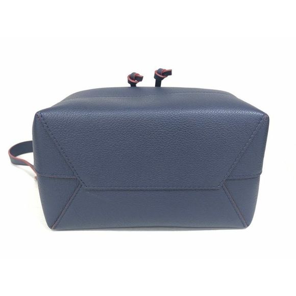 Lock Me Backpack Rucksack Leather Navy Silver Metal BB - Picture 7 of 8